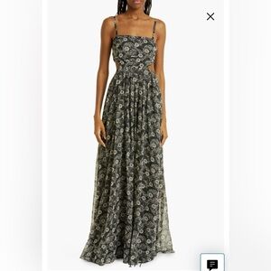 Rebecca Taylor Black and White Halter Gown